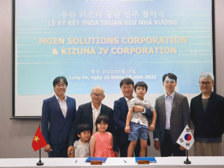 Lễ ký kết Thỏa thuận giữ nhà xưởng giữa Mgen Solutions Co., Ltd. và Công ty cổ phần Kizuna JV
